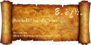 Borbély Áron névjegykártya