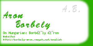 aron borbely business card